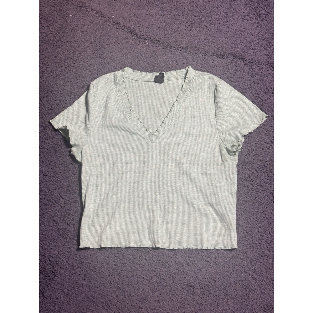 Y2K Women's Wild Fable Blouse / Top - Mint Green - Size Large / Cropped